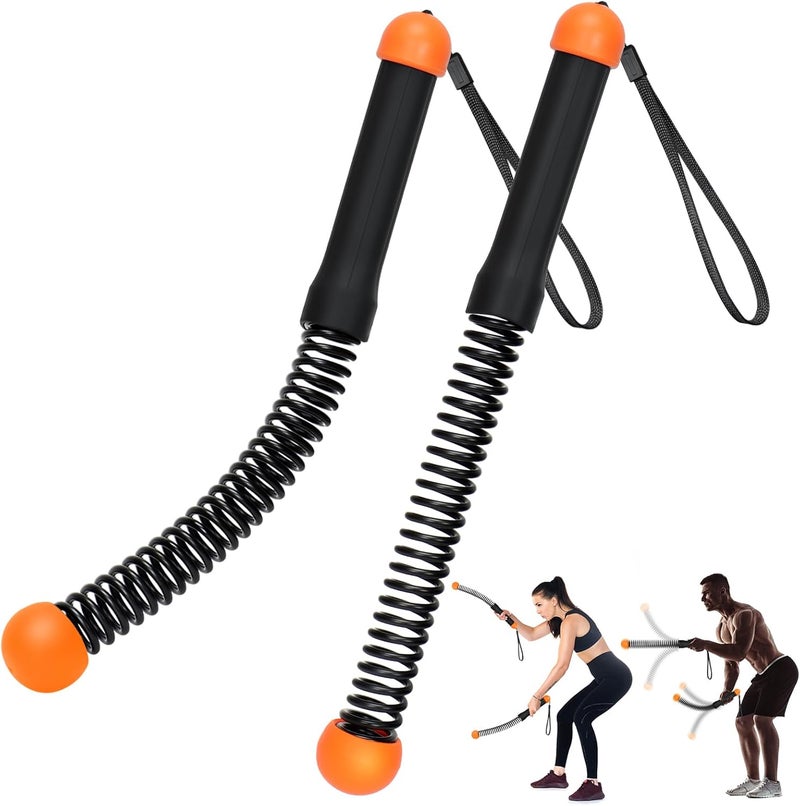 TRELC Upgrade Weighted Ropeless Battle Ropes, 2PCS Cordless Battle Rope for Home Gym, HIIT, Strength, Quiet Portable Training Rope, Workout Ropes Versatile Fitness Equipment(Black&Orange) - Image 1